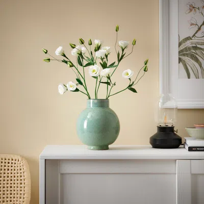 Ikea Glansgran Vase, Light Green, 9 "