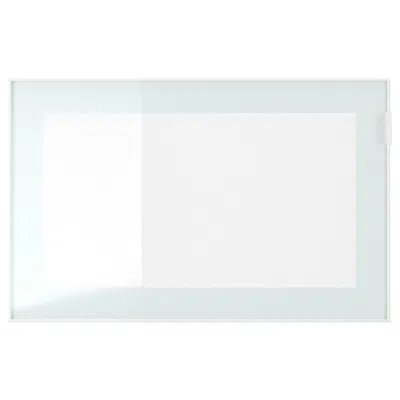 Ikea Glassvik Glass Door, White/light Green Frosted Glass, 23 1/2x15 "