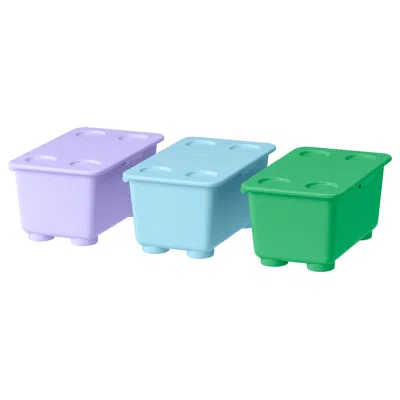 Ikea Glis Box With Lid, Green Lilac/blue, 6 ¾x4 " In Multi