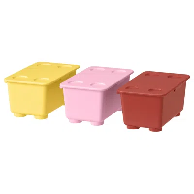 Ikea Glis Box With Lid, Red Pink/yellow, 6 ¾x4 "
