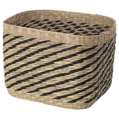 Ikea Gottern Basket, Seagrass/black, 12 ½x9x9 " In Brown
