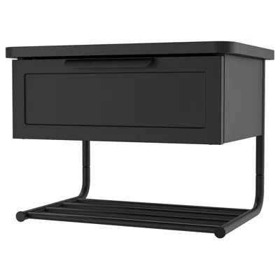 Ikea Gråfjället Wall-mounted Bedside Table, Anthracite, 16 1/2x11 3/8x12 1/4 " In Black