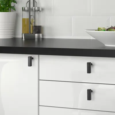 Ikea Gribbol Knob, Black, Depth: 3/8 " In White