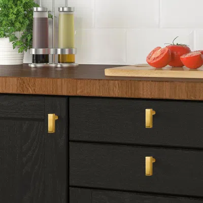 Ikea Gribbol Knob, Brass Color, Depth: 3/8 " In Black