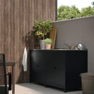 Ikea Grillskär Door/side Units/back, Black/stainless Steel Outdoor, 33 7/8x24 "