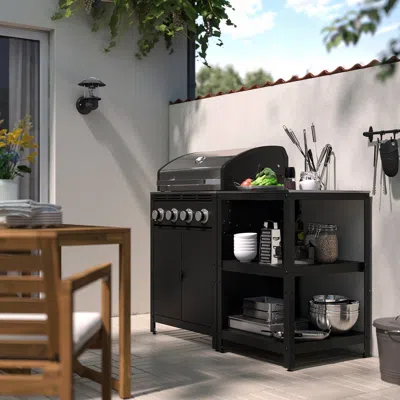 Ikea Grillskär Gas Grill With Kitchen Island, Stainless Steel/outdoor, 52 3/8x24 "