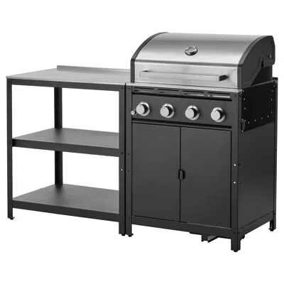 Ikea Grillskär Outdoor Kitchen, Stainless Steel, 62 1/4x24 " In Black