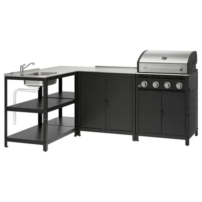 Ikea Grillskär Outdoor Kitchen, Stainless Steel, 86 1/4x57 7/8 " In Silver