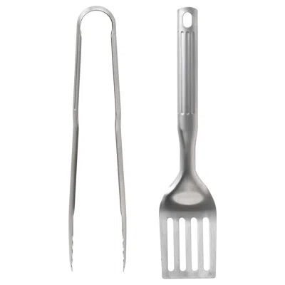 Ikea Grilltider 2-piece Barbecue Tools Set, Stainless Steel In Silver