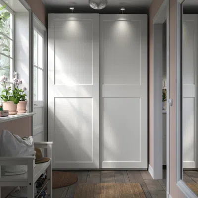 Ikea Grimo Pair Of Sliding Doors, White, 59x92 7/8 "