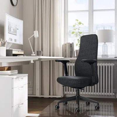 Ikea Grönfjäll Office Chair With Armrests, Letafors Gray/black, Tested For: 276 Lb