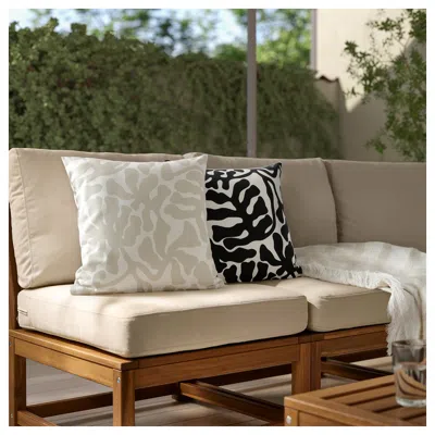 Ikea Grönknavel Cushion Cover, Beige White/outdoor Indoor, 20x20 "
