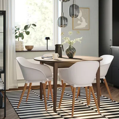 Ikea Grönsta Armchair, In/outdoor, White/light Brown/wood, Width: 23 1/4 " In Neutral