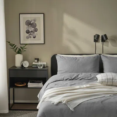 Ikea Grovsnärja Duvet Cover And Pillowcase(s), Gray Mélange, Full/queen