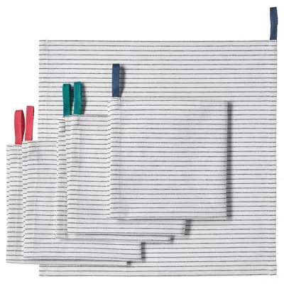 Ikea Gruppera Napkin, White/black, 13x13 "