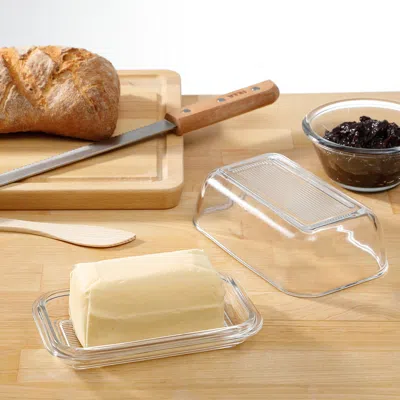 Ikea Grynsopp Butter Dish, Clear Glass, Length: 7 "