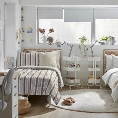 Ikea Guldakleja Comforter Set, Red-brown/stripe, Twin/twin X-long
