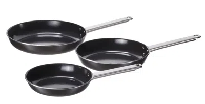 Ikea Guldöring Frying Pan, Set Of 3, Non-stick Coating Stainless Steel/black-gray
