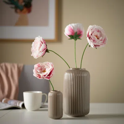 Ikea Guldspett Artificial Flower, Paper/peony White/light Pink, 19 ¾ " In Neutral