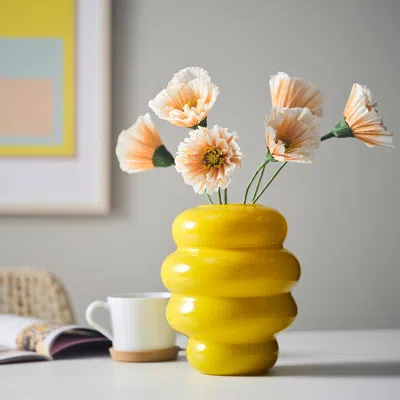 Ikea Guldspett Artificial Flower, Paper/poppy Light Orange, 15 ¾ " In Yellow