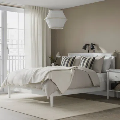Ikea Gullaberg Bed Frame, White, Queen