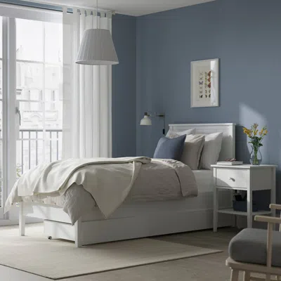 Ikea Gullaberg Bed Frame With 2 Storage Boxes, White/luröy, Twin