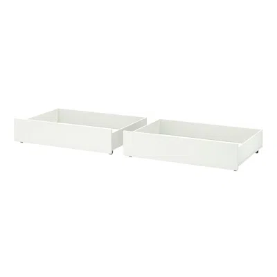 Ikea Gullaberg Underbed Storage Box, Set Of 2, White, Queen/king