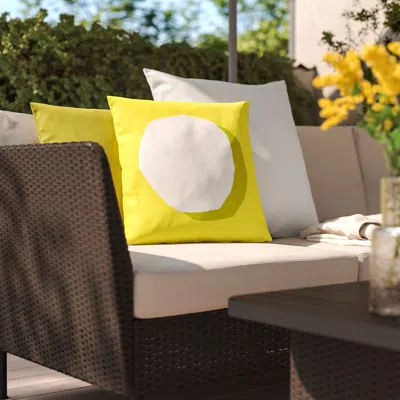 Ikea Gullbergsö Cushion Cover, Bright Yellow White/outdoor Indoor, 20x20 "