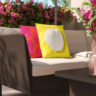 Ikea Gullbergsö Cushion, Set Of 2, Bright Yellow/white Bright Pink/bright Orange/out/indoor, 19 5/8x19 5/