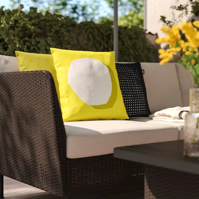Ikea Gullbergsö / Hjärterö Cushion, Set Of 3, Bright Yellow/white Yellow-green/black Out/indoor, 19 5/8x1