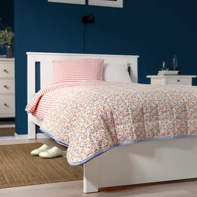 Ikea Gullnattljus Bedspread, White/floral Pattern, Full/queen