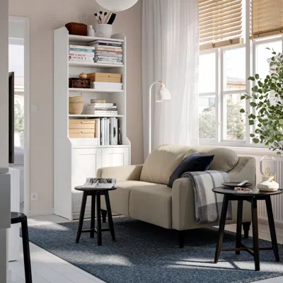 Ikea Gullvalla Loveseat, Silkeryd Dark Gray-beige, Armrest Height: 16 1/8 "