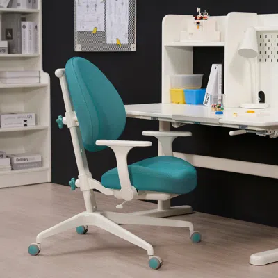 Ikea Gunrik Child's Desk Chair, Turquoise, Width: 22 7/8 " In Blue