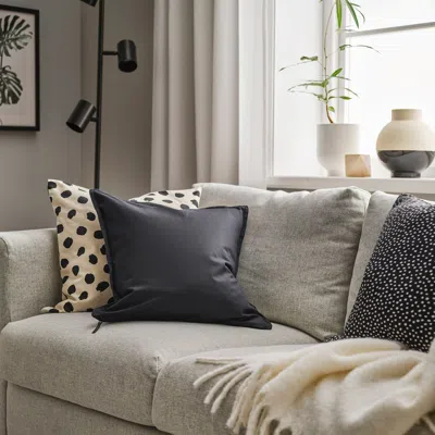 Ikea Gurli Cushion Cover, Black, 20x20 "