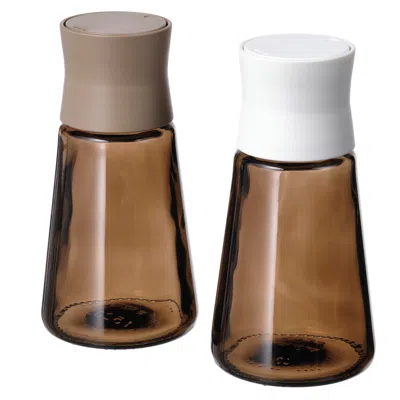 Ikea Halvtom Salt And Pepper Shakers, Glass/brown, 4 ¾ "
