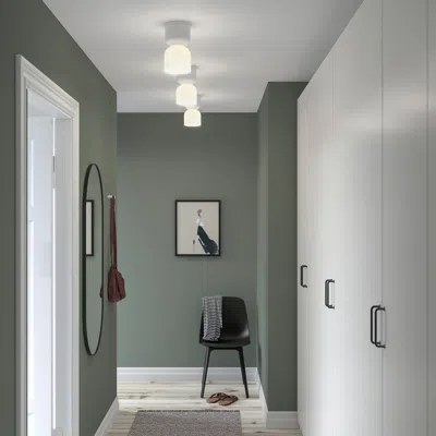 Ikea Hamnfyr Ceiling Lamp, White, 6 "