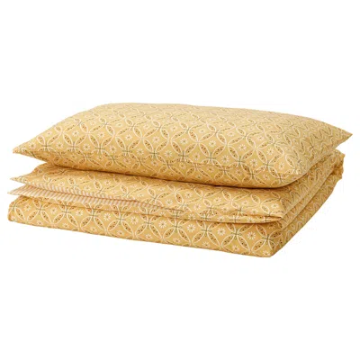 Ikea Hamnsenap Duvet Cover And Pillowcase(s), Yellow/multicolor, Twin