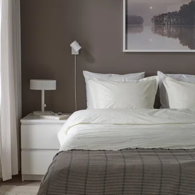 Ikea Hampflockel Duvet Cover And Pillowcase(s), White, Twin