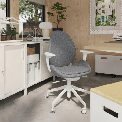 Ikea Hattefjäll Office Chair With Armrests, Gunnared Medium Gray/white, Tested For: 276 Lb