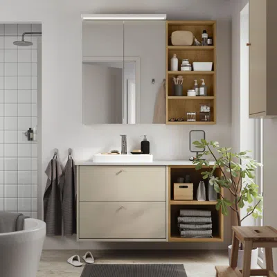 Ikea Havbäck / Orrsjön Bathroom Vanity With Sink & Faucet, Beige, 49x21 1/2x28 3/8 "