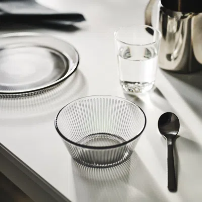 Ikea Havsgädda Bowl, Stripe Pattern/gray, 4 ½ "