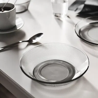 Ikea Havsgädda Deep Plate/bowl, Stripe Pattern/gray, 7 ½ "
