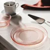Ikea Havsgädda Side Plate, Stripe Pattern/pink, 8 "