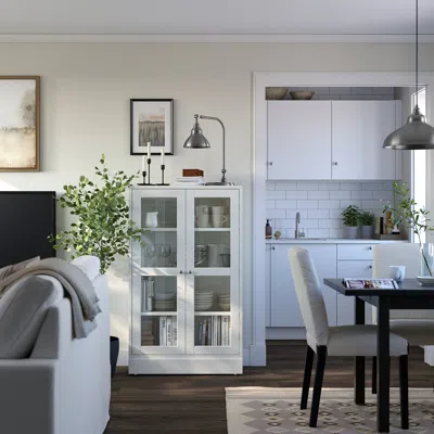 Ikea Havsta Glass-door Cabinet With Base, White/clear Glass, 31 7/8x14 5/8x52 3/4 "