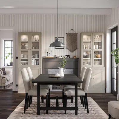 Ikea Havsta Storage Combination W/glass Doors, Gray-beige, 31 7/8x18 1/2x83 1/2 "