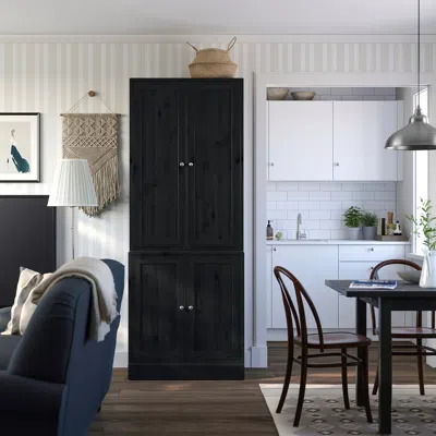 Ikea Havsta Storage Combination With Doors, Black, 31 7/8x18 1/2x83 1/2 "