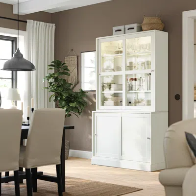 Ikea Havsta Storage With Sliding Glass Doors, White, 47 5/8x18 1/2x83 1/2 "