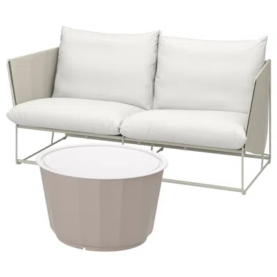 Ikea Havsten / Lågaskär Conversation Set, Outdoor, Beige/beige, Width: 70 1/2 "