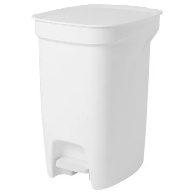 Ikea Häcksax Step Trash Can, White, 3 Gallon