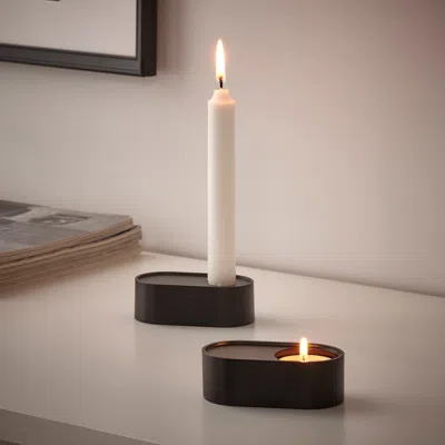 Ikea Hedervärd Candlestick/tealight Holder, Black, 1 "